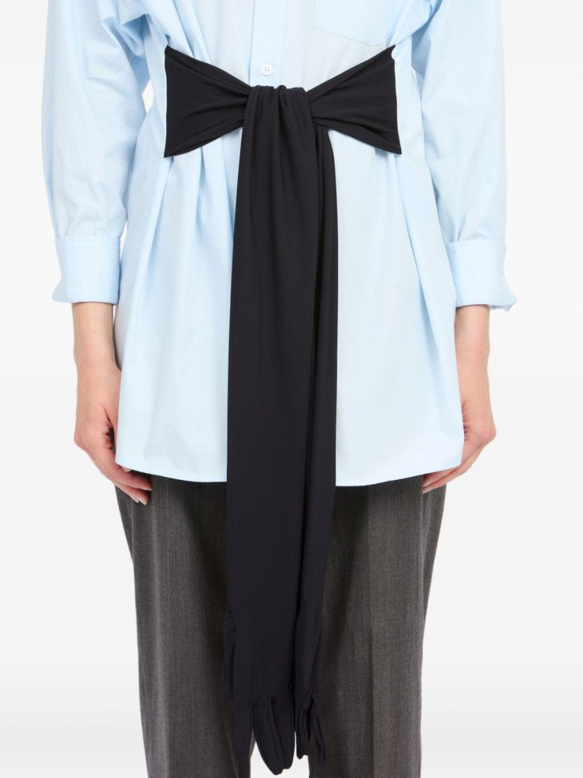 Mm6 By Maison Margiela Light Blue Tie Detail Shirt
