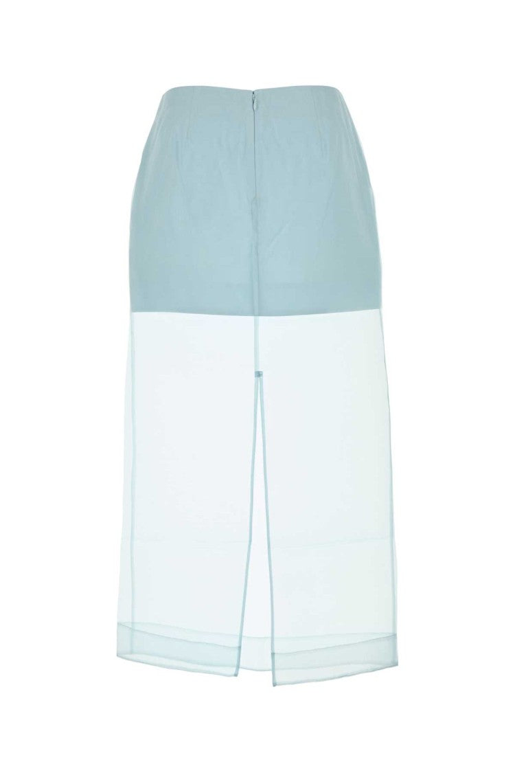 Zimmermann Pastel Light Blue Organza Crush Layered Skirt