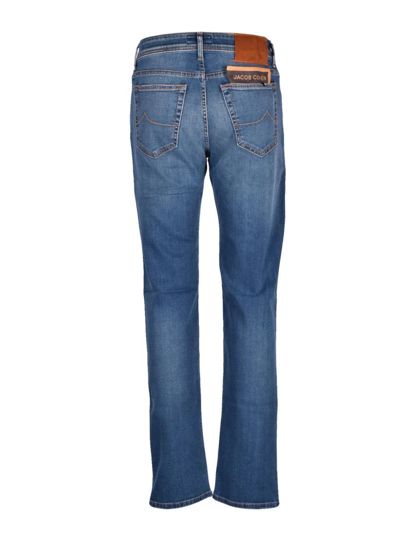 Jacob Cohen Straight-Leg Blue Jeans With Innovative Fabric Blend