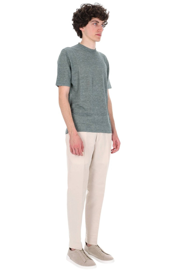 Roberto Collina Linen-Cotton Melange Casual T-Shirt