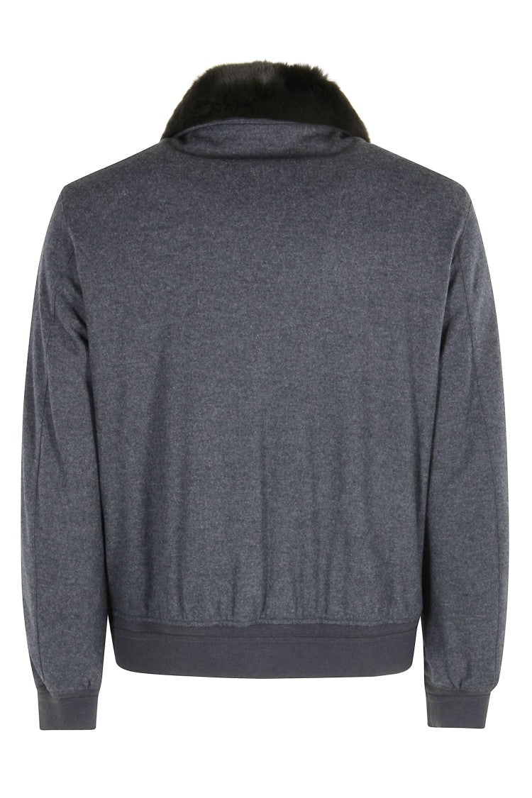 Montecore Wool Bomber Jacket With Fur Collar