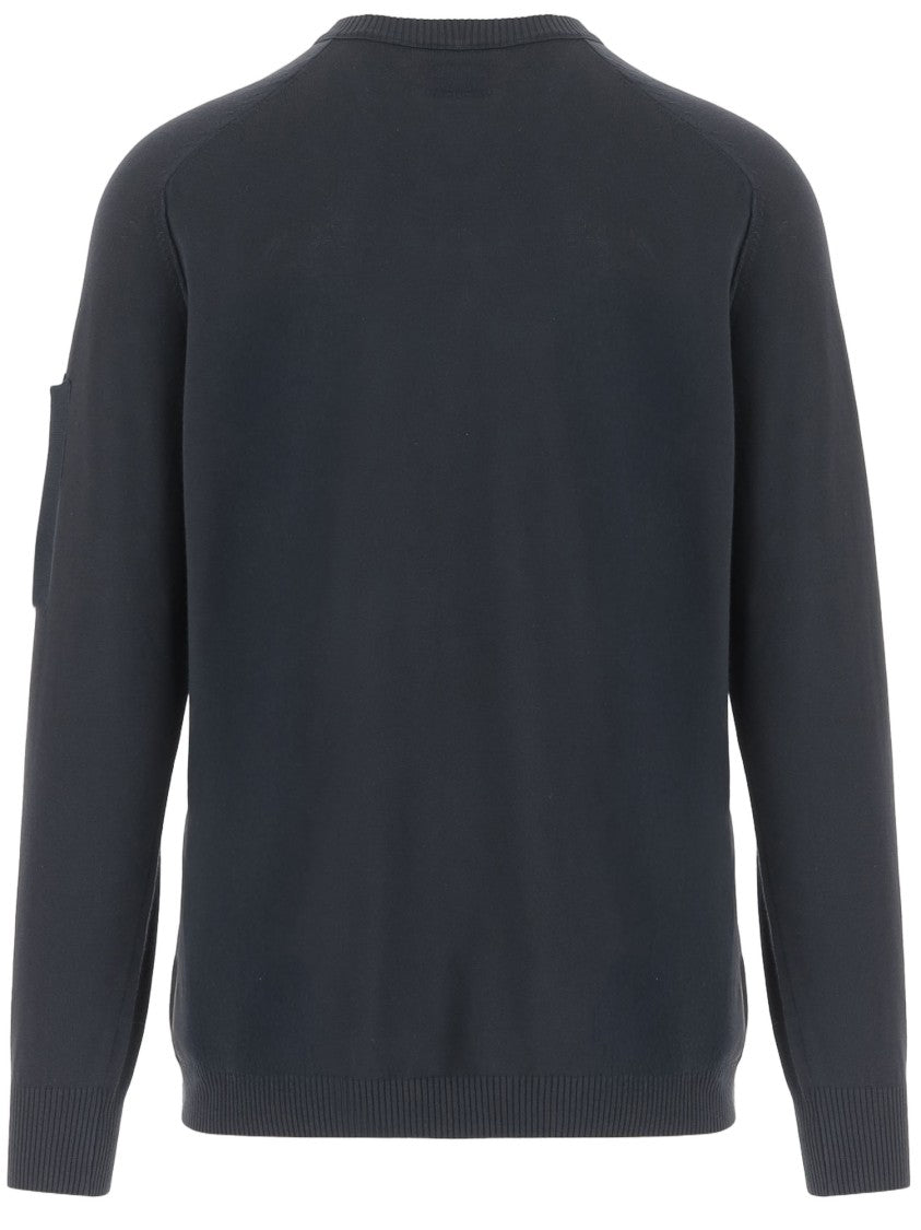 C.P. Company Cotton Knit Sweater With Logo-Embellished Sleeve Pocket