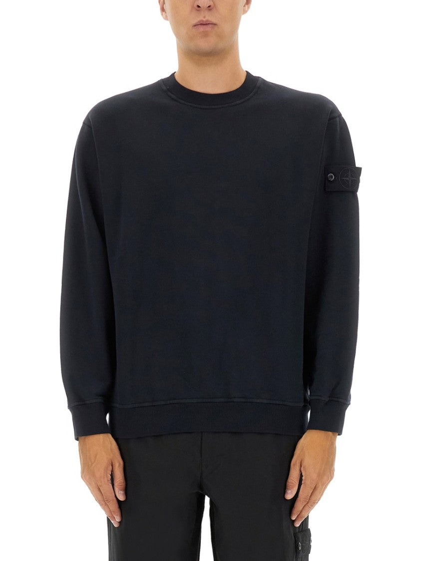 Stone Island Relaxed Fit Black Sweatshirt