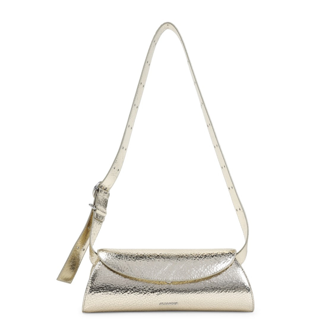 Jil Sander Textured Metallic Ovine Leather Shoulder Bag