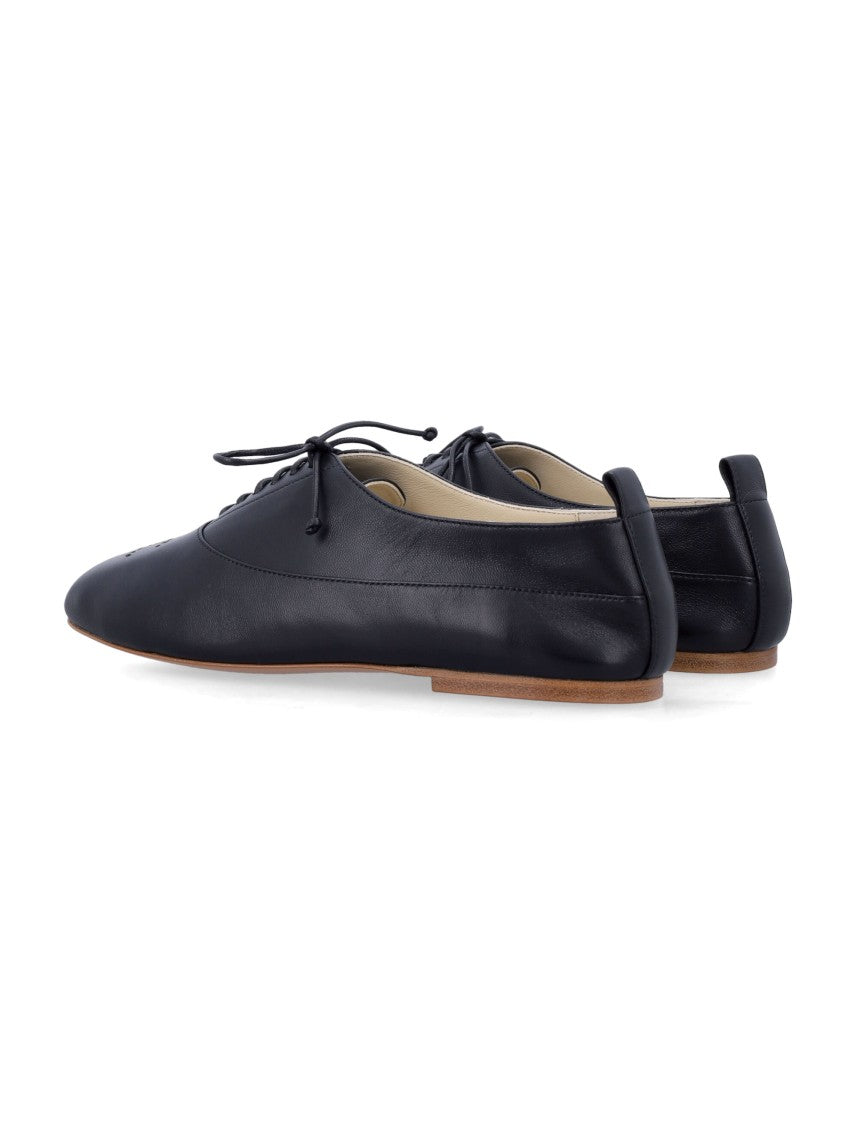 Céline Perforated Lambskin Richelieu Shoes With Almond Toe