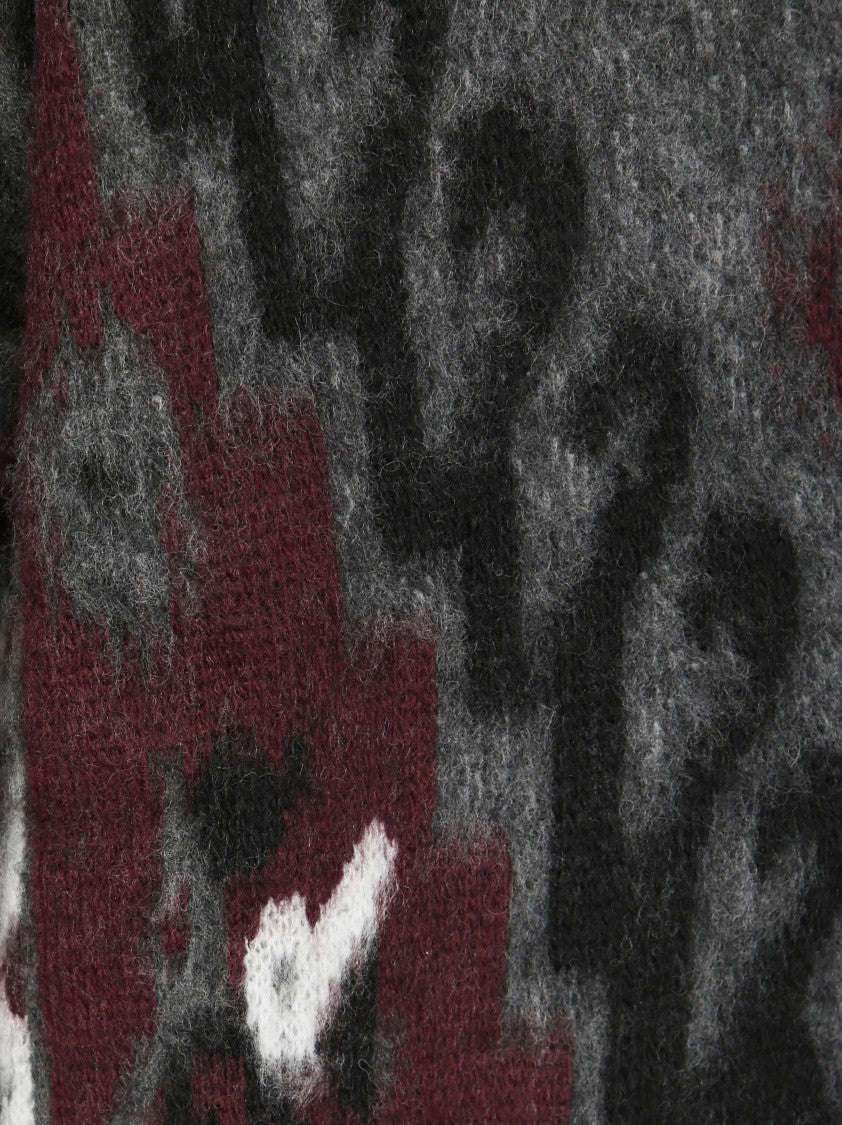 Amaranto Textured Jacquard Cardigan With Button-Up Front