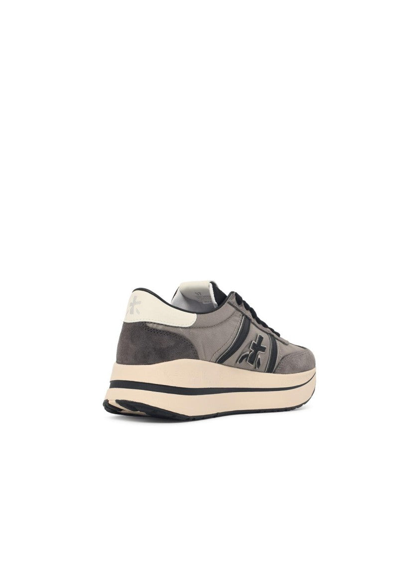 Premiata Fabric Blend Low-Top Sneakers With Smooth Leather Logo