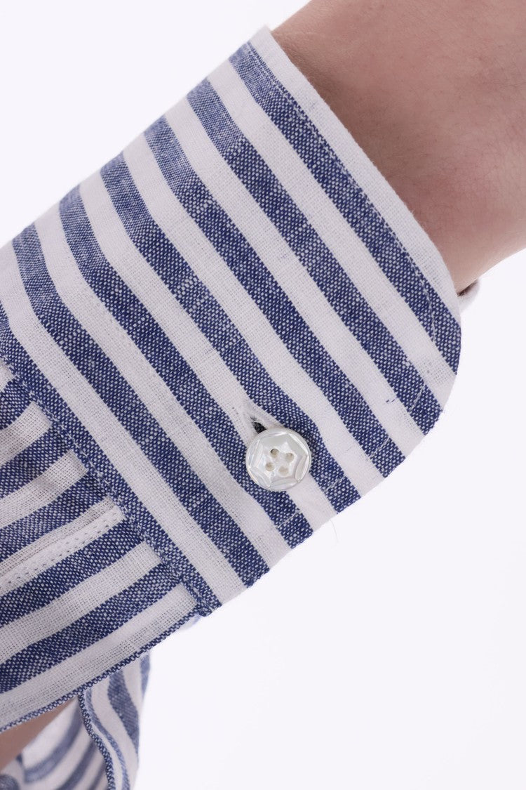 Barba Dandylife Line Linen Tailored Stripe Shirt