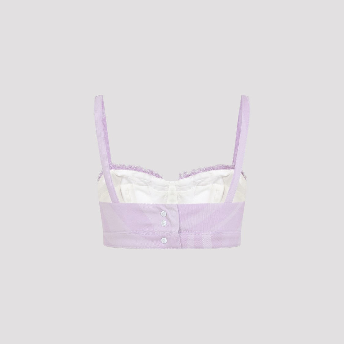 Pucci Structured Crop Top With Adjustable Straps And Delicate Frayed Trim