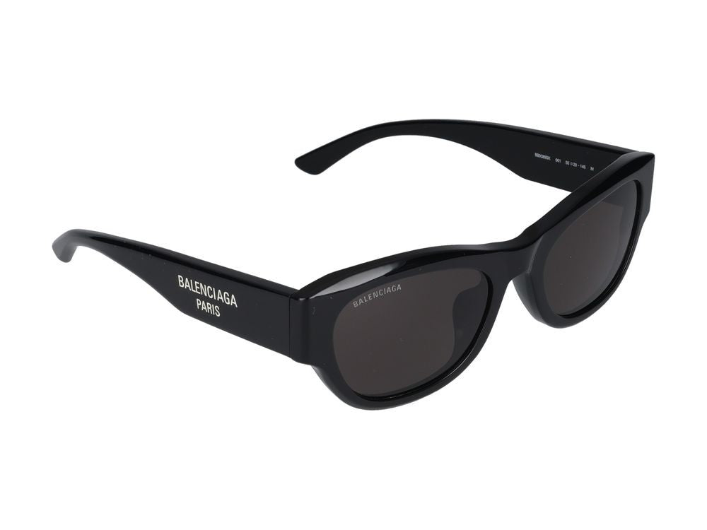 Balenciaga Black Glossy Acetate Design Oversized Square Sunglasses
