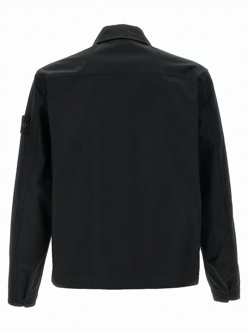 Stone Island Black Jacket With Front Zipper
