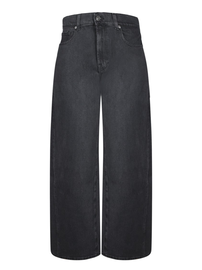7 For All Mankind High-Waisted Cropped Black Jeans