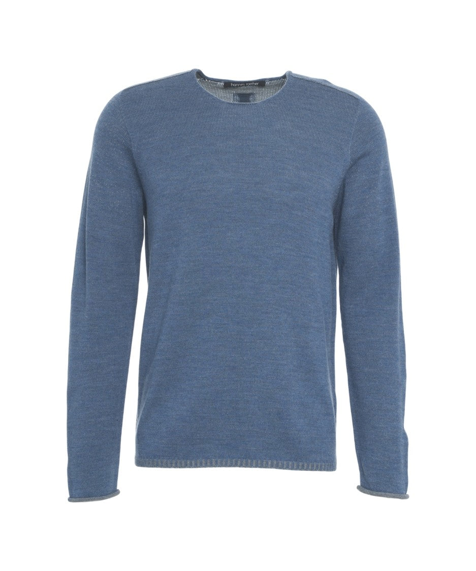 Hannes Roether Refined Wool Sweater With Ribbed Trim