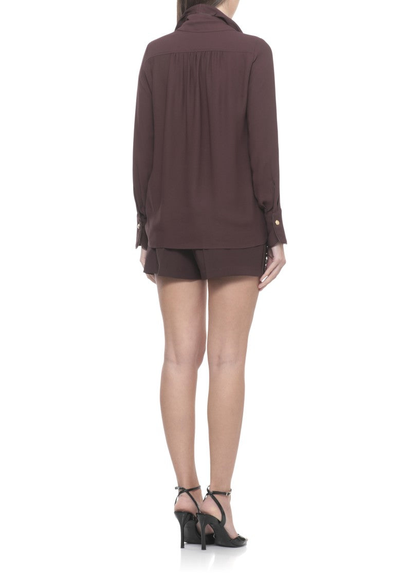 Elisabetta Franchi Brown Viscose V-Neck Blouse