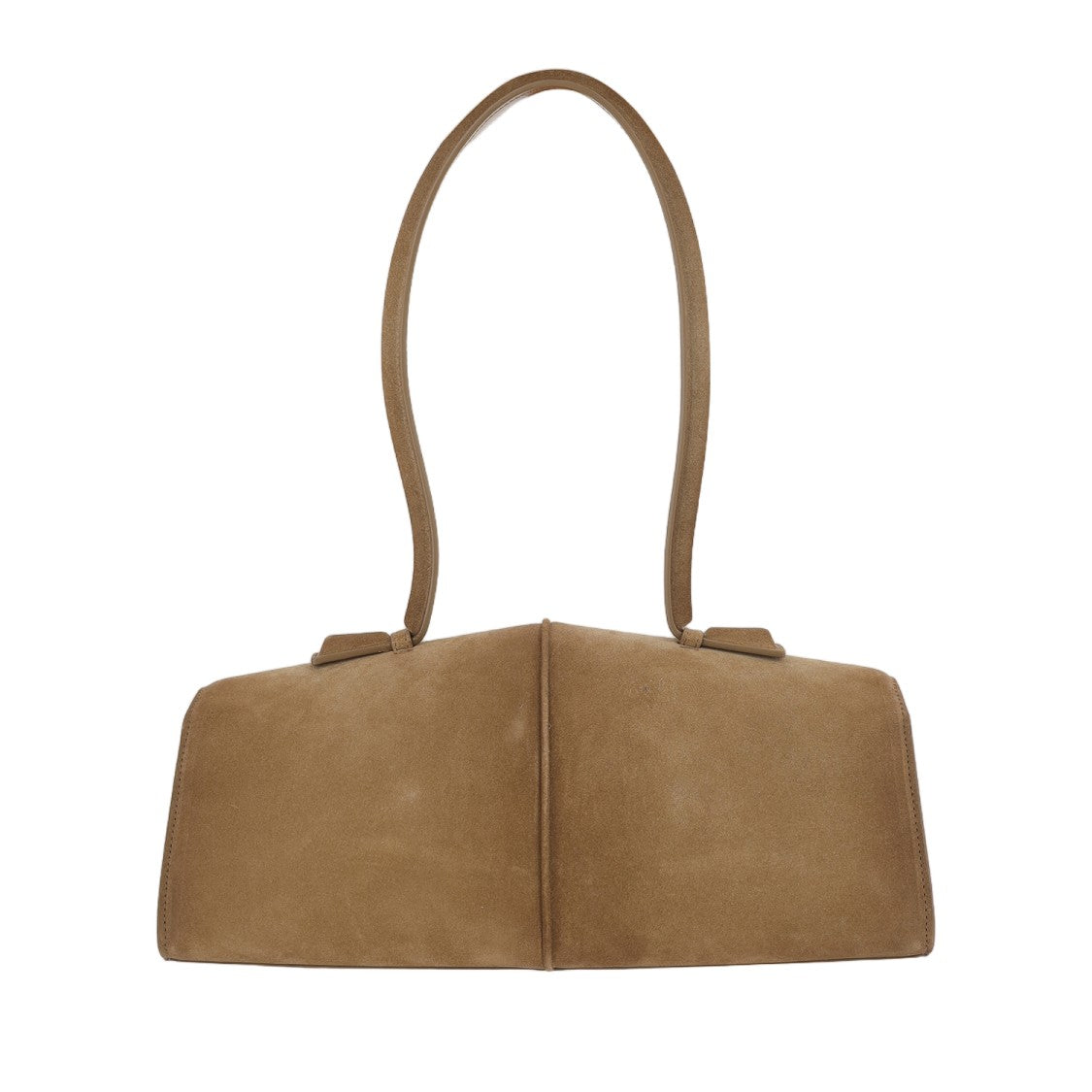 Jil Sander Elongated Rectangular Suede Leather Bag With Flap Closure