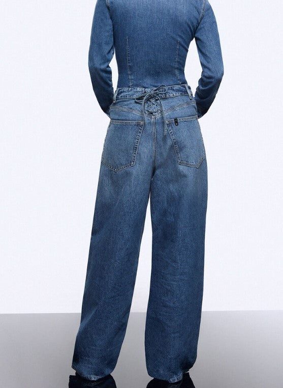 Liu Jo Wide-Leg Denim Jeans With Turned-Up Waistband