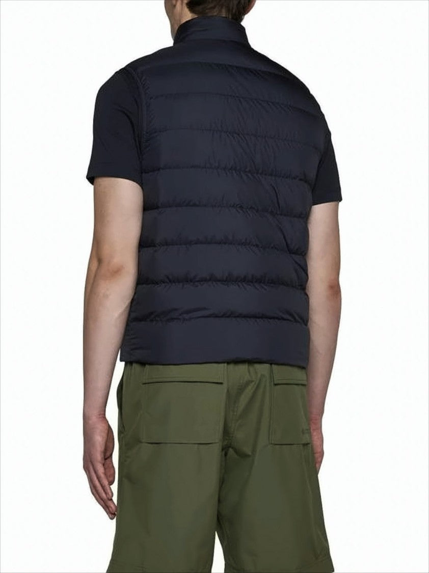 Moncler Quilted Black Vest With High Collar