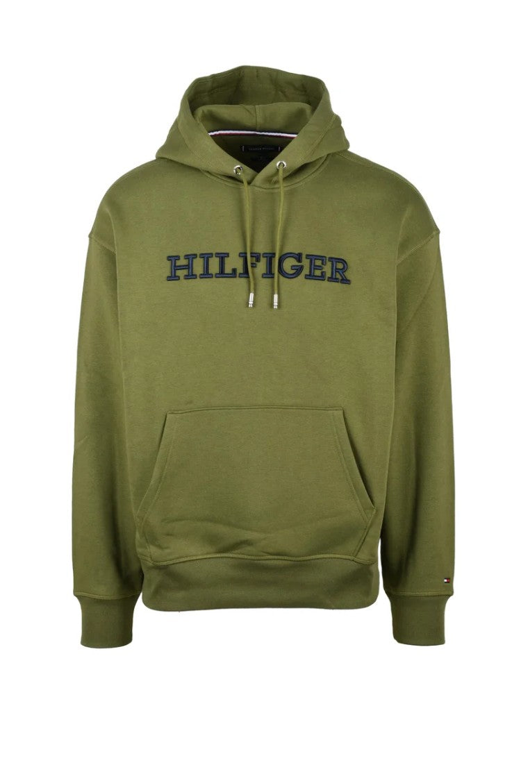 Tommy Hilfiger Military Green Cotton Polyester Hoodie
