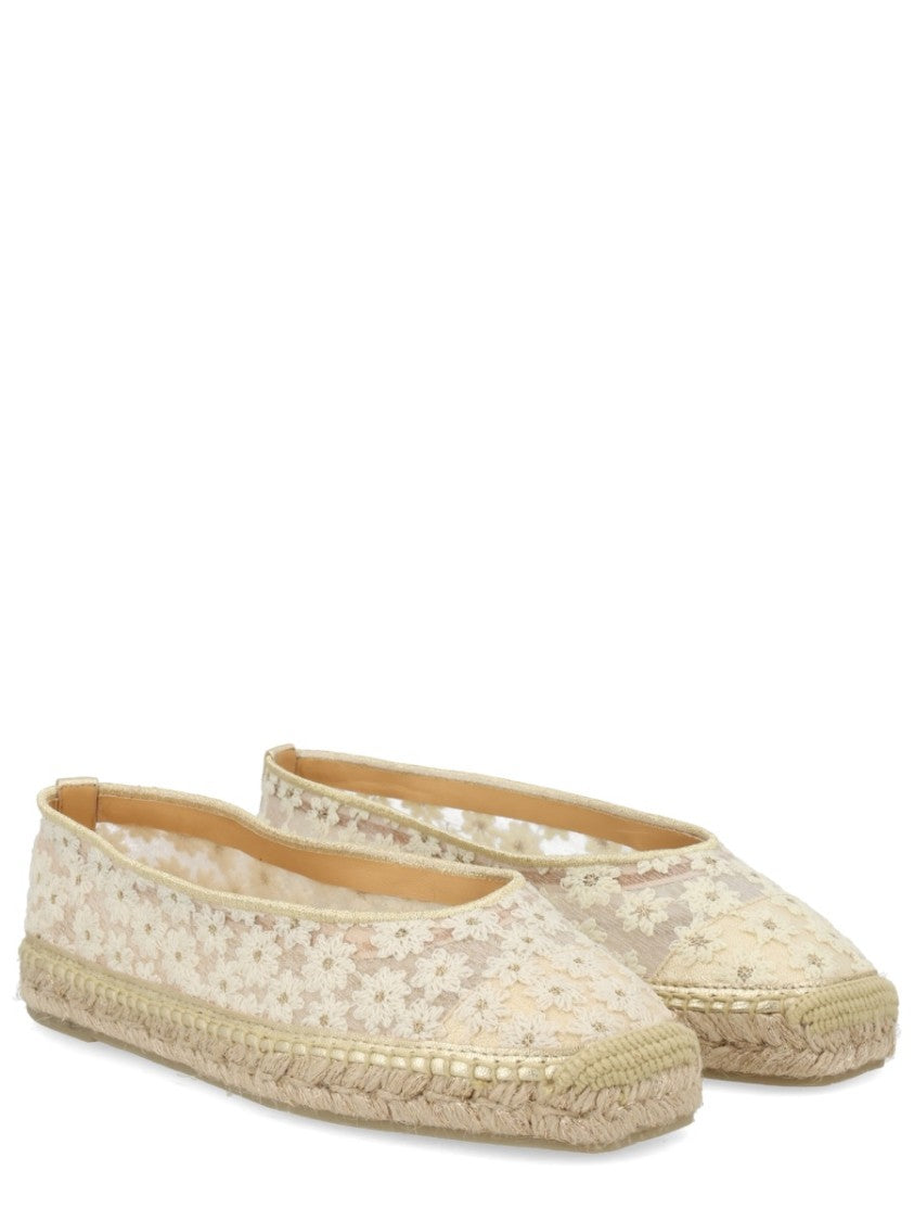 Castaner Paoli Floral Lace Jute Flats