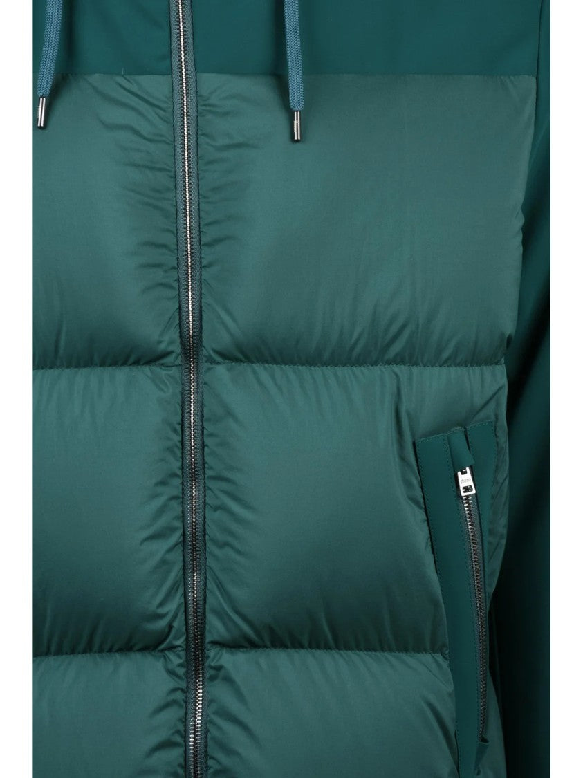 Herno Bottle Green Quilted Polyamide Down Jacket