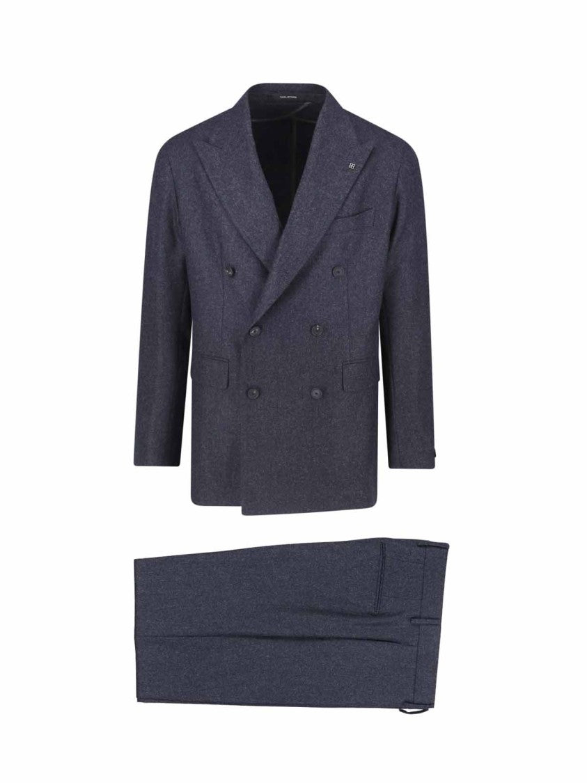 Tagliatore Double-Breasted Virgin Wool Suit With Peak Lapels