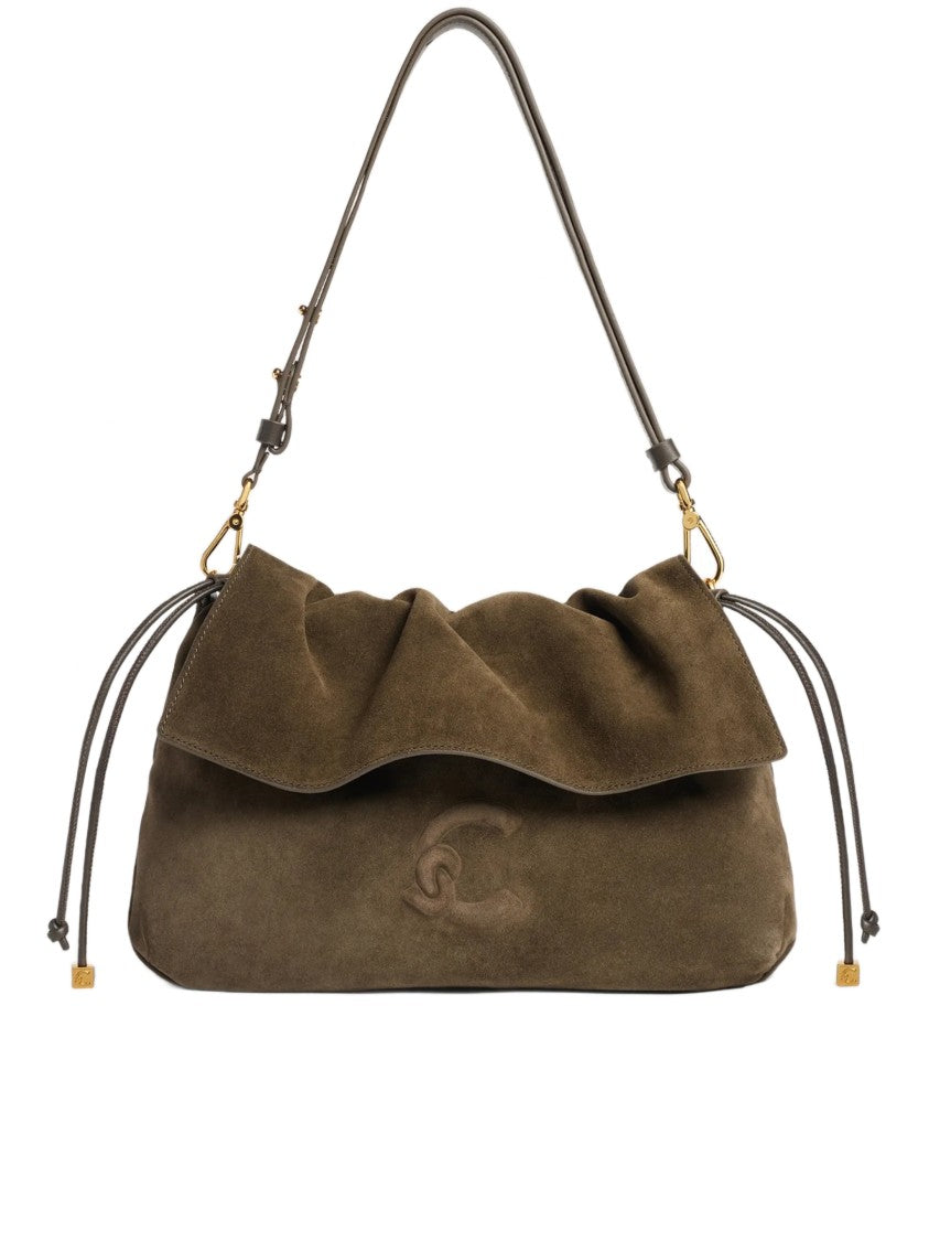 Coccinelle Lidia Medium Suede Ruffled Handbag