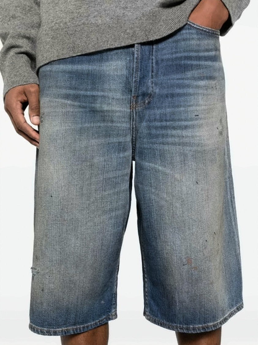 Acne Studios Faded Blue Denim Shorts With Relaxed Fit