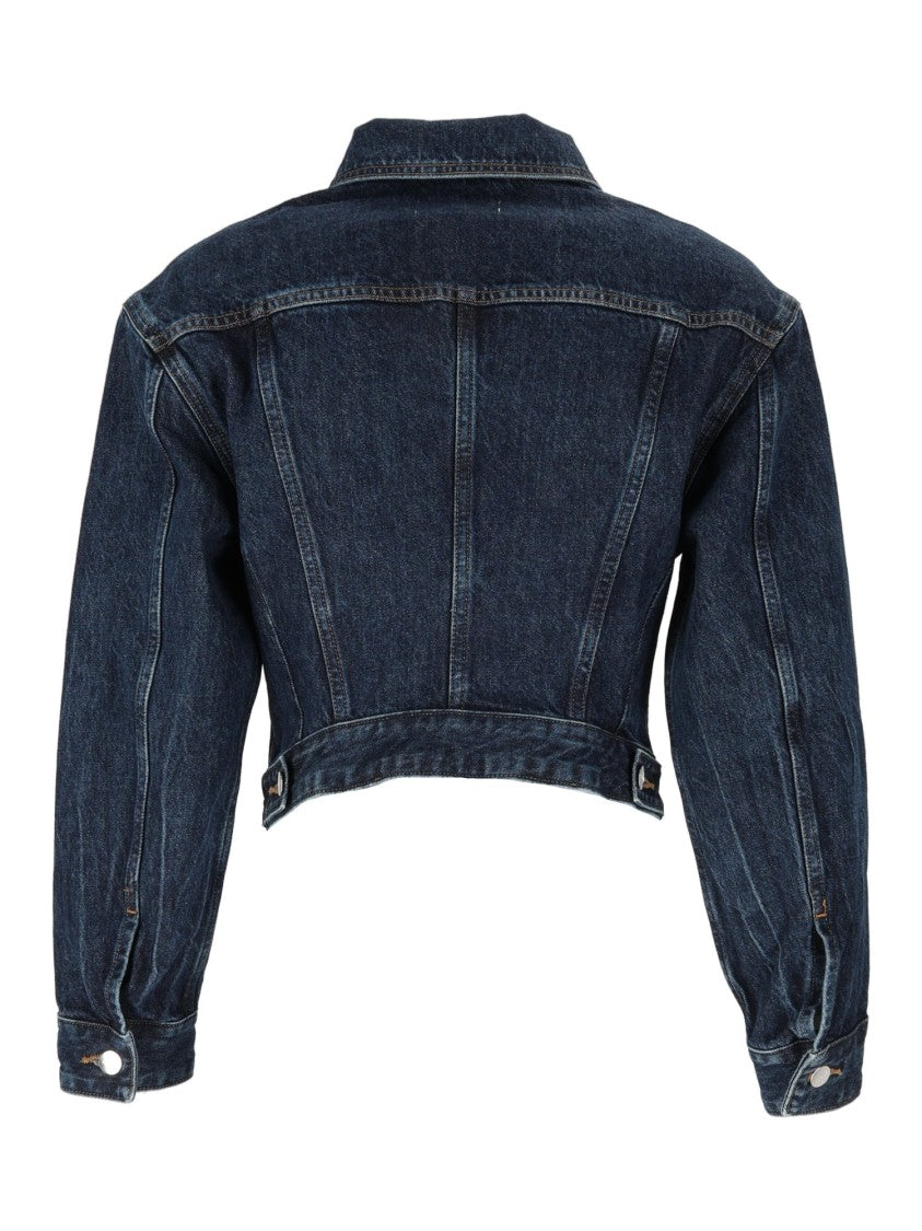 Agolde Cropped Denim Trucker Jacket With Contemporary Silhouette