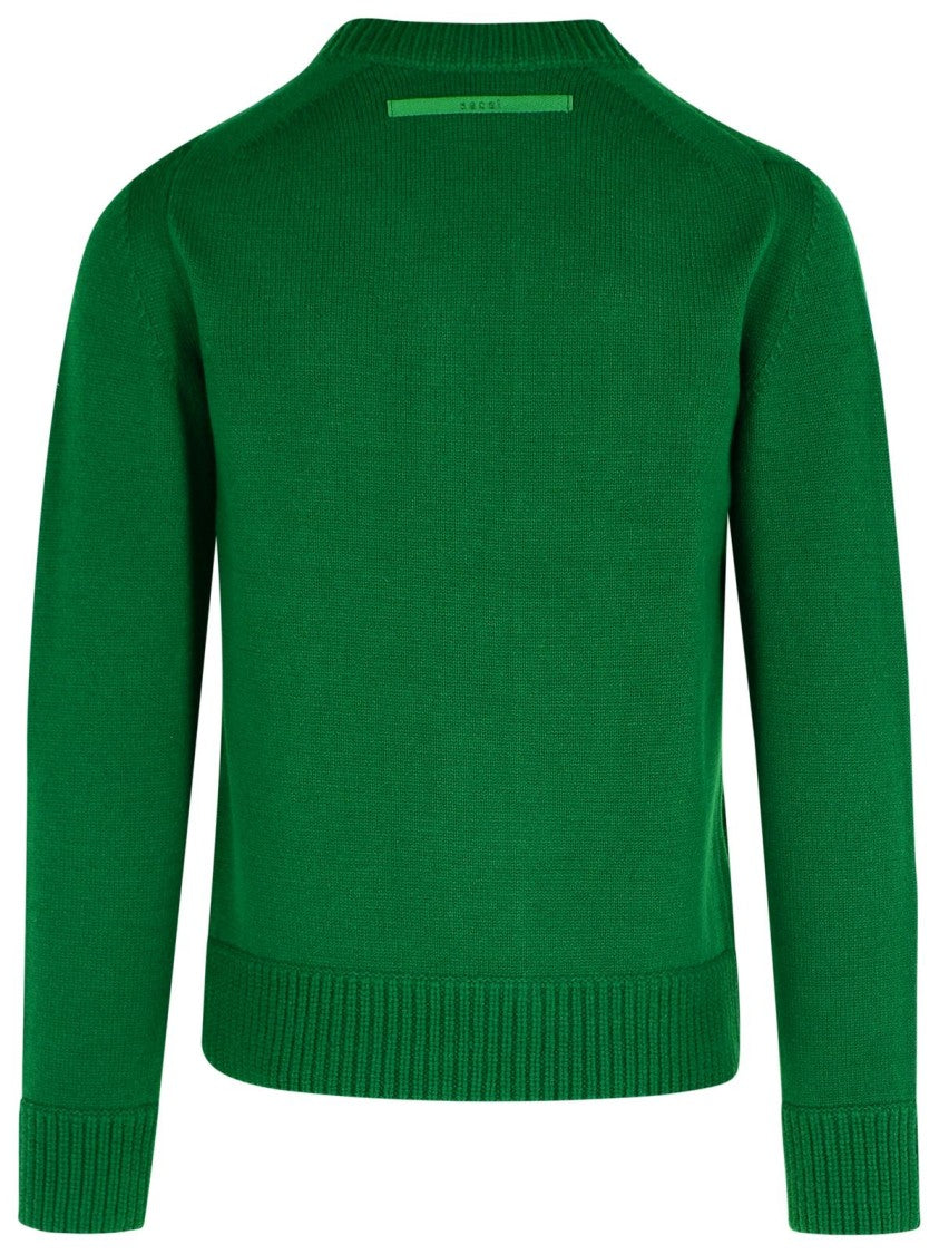 Sacai Green Wool Sweater