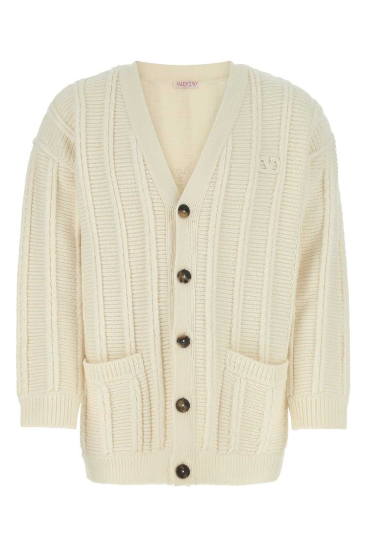 Valentino Garavani Ivory Wool Cardigan