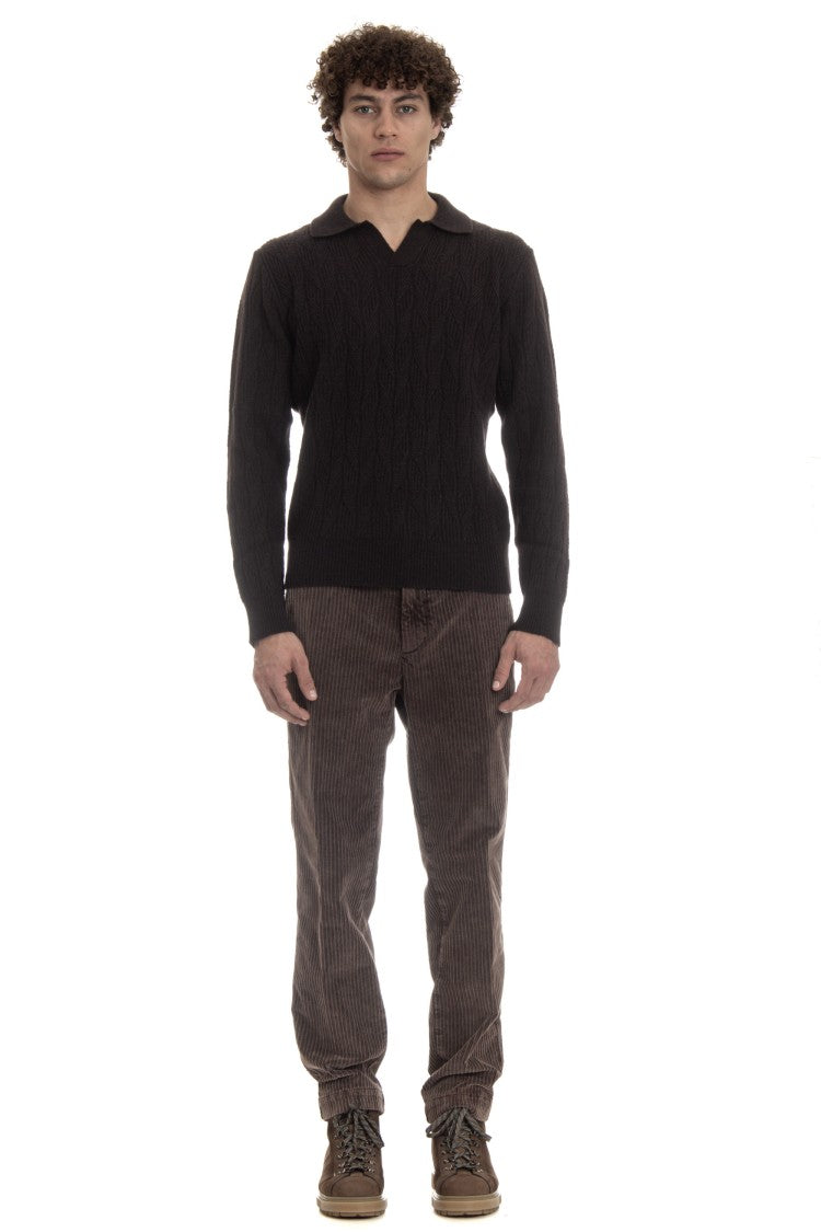Drumohr Open Collar Lambswool Polo
