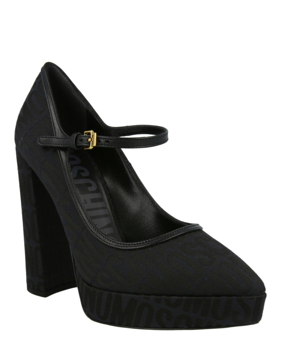 Moschino Logo Jacquard Mary Jane Pumps