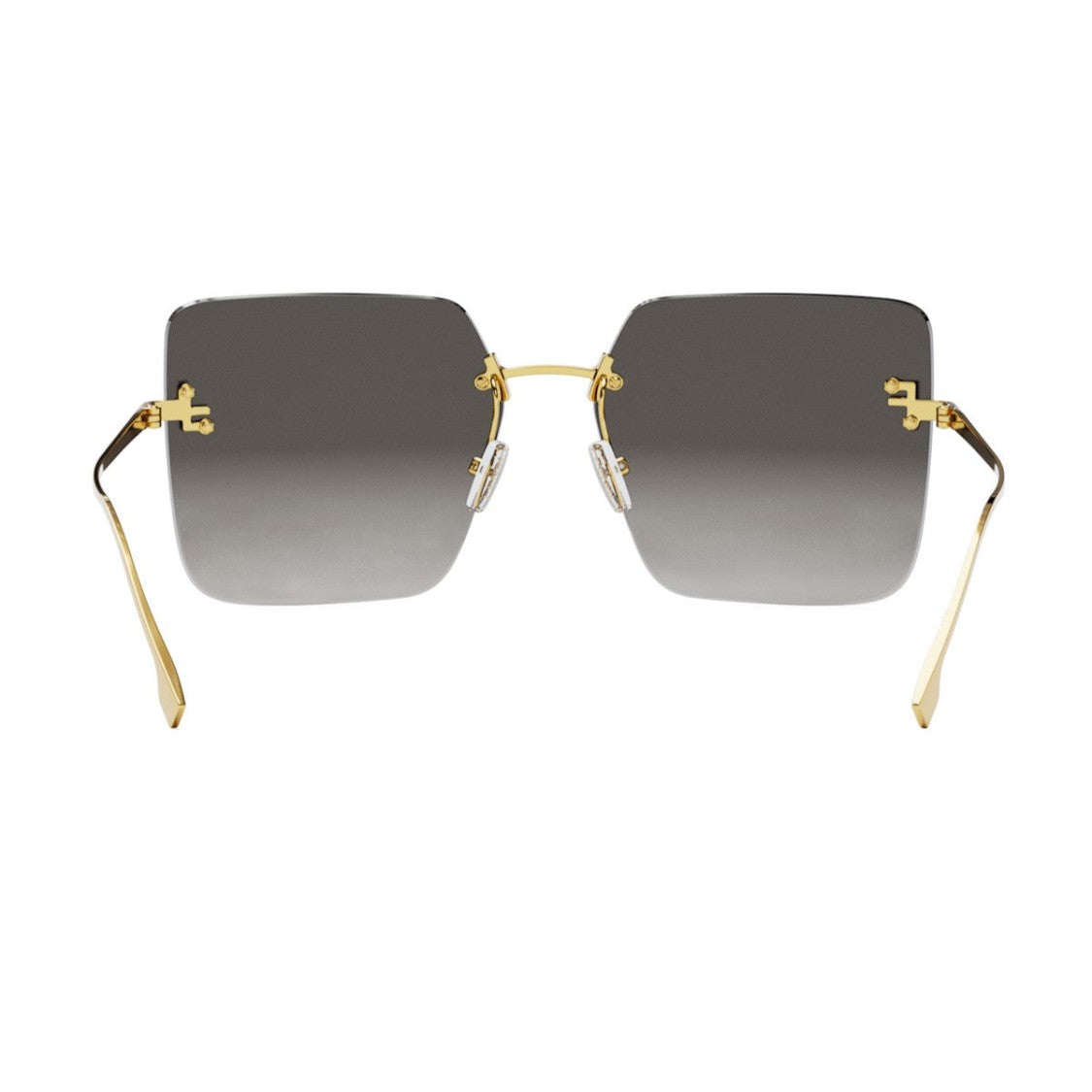 Fendi Gold First Crystal Metal Square Sunglasses