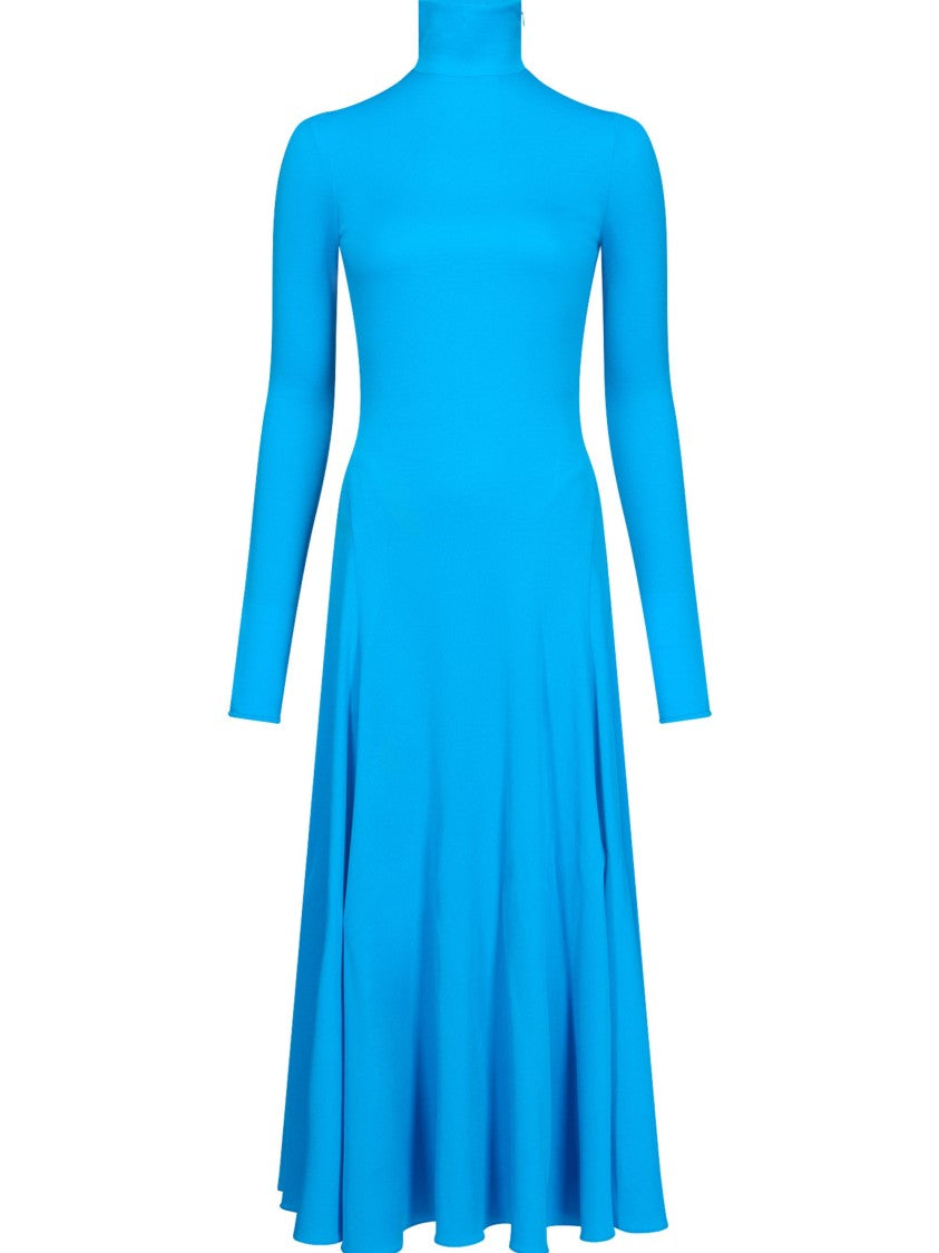 Alaïa Heart-Shaped Cutout Back Turtleneck Midi Dress