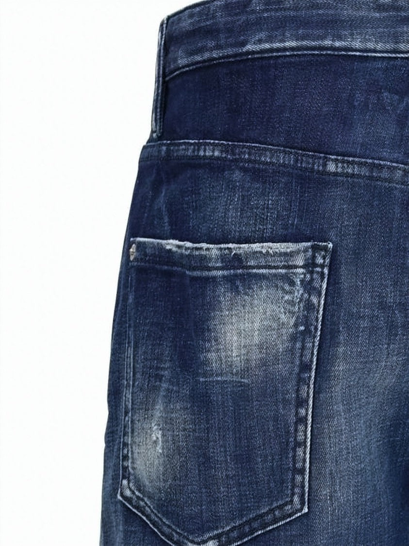 Dsquared2 Vintage-Inspired Distressed Denim Shorts With Classic Five-Pocket Design