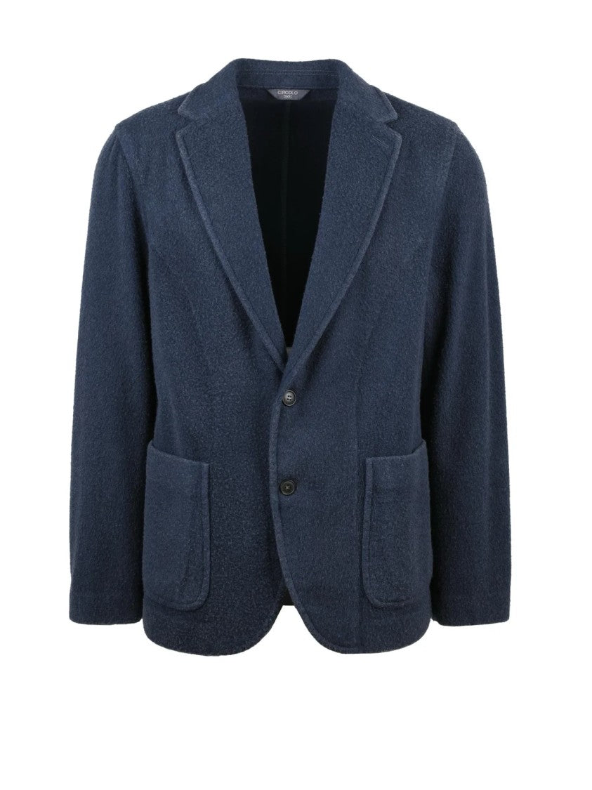 Circolo 1901 Rounded Blazer With Notch Lapels And Textured Finish