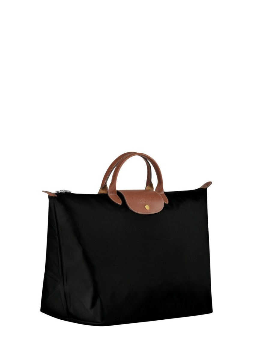 Longchamp Large Rectangular Travel Bag With Leather Accents