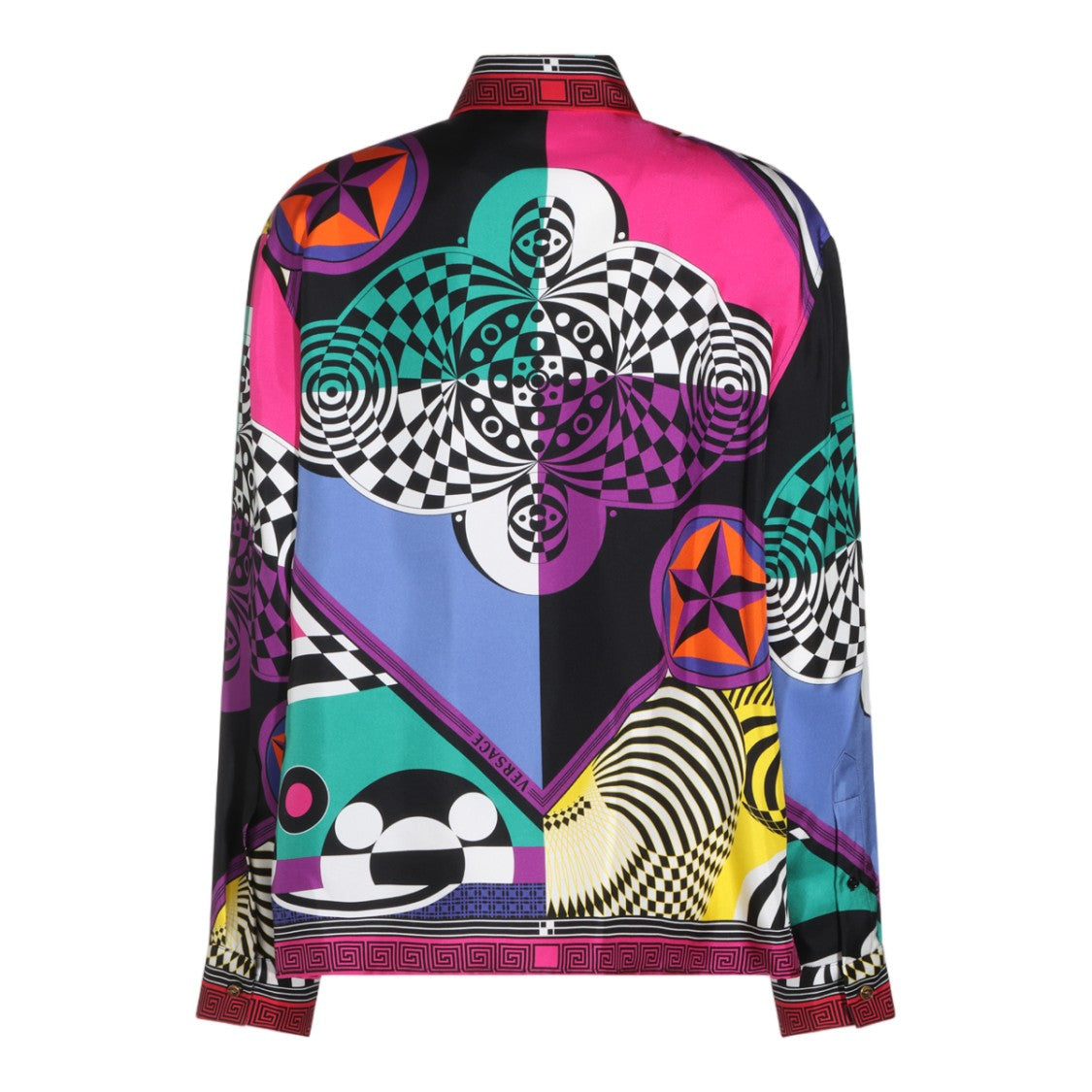 Versace Geometric Optical Illusion Greek Key Shirt