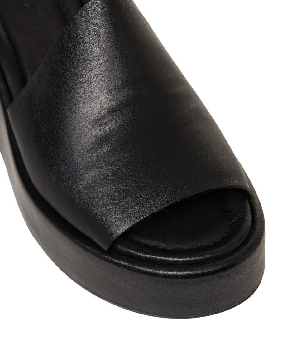 Curiosite Platform Sabot In Leather