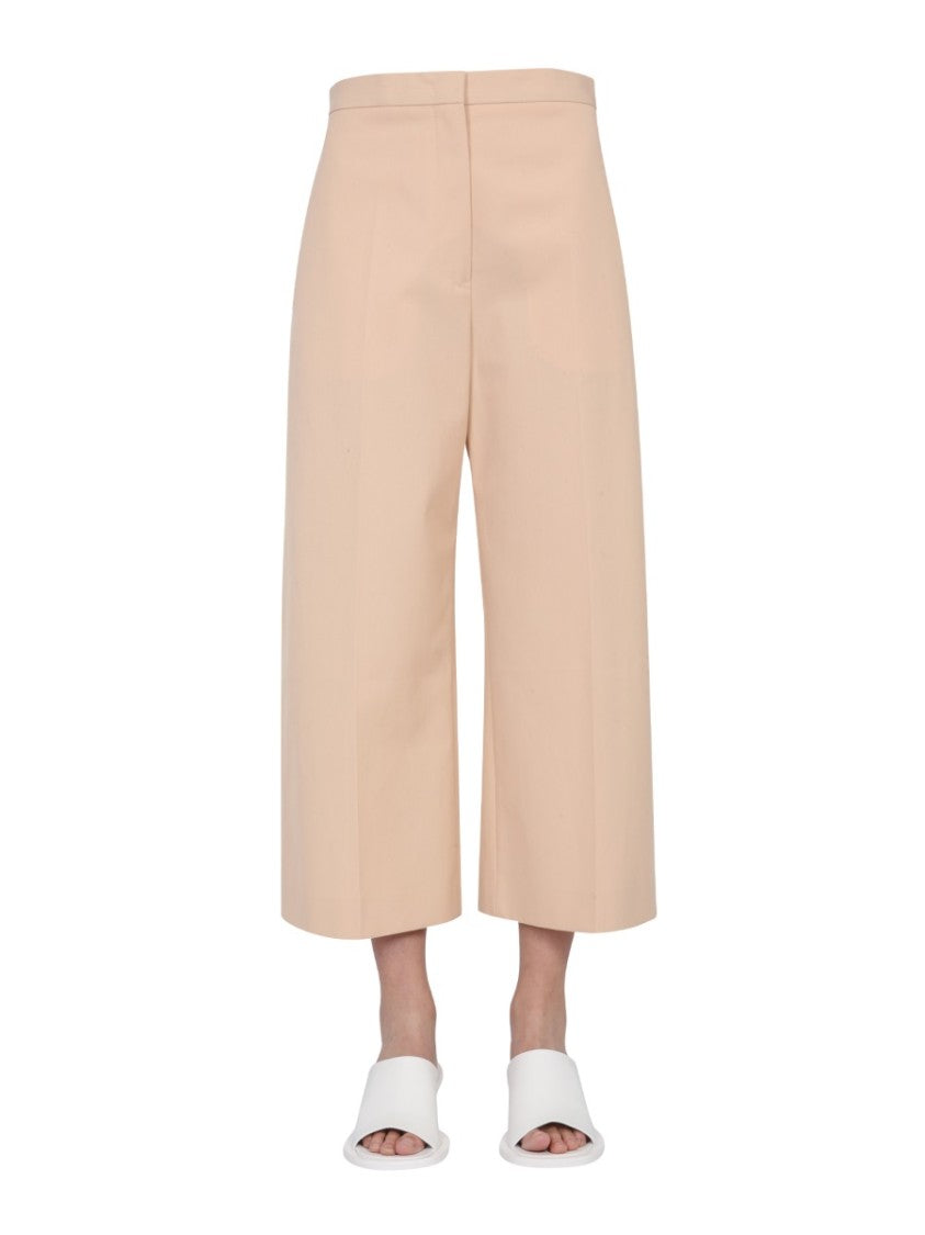 Jil Sander Wide-Leg Cropped Trousers With Smooth Fabric