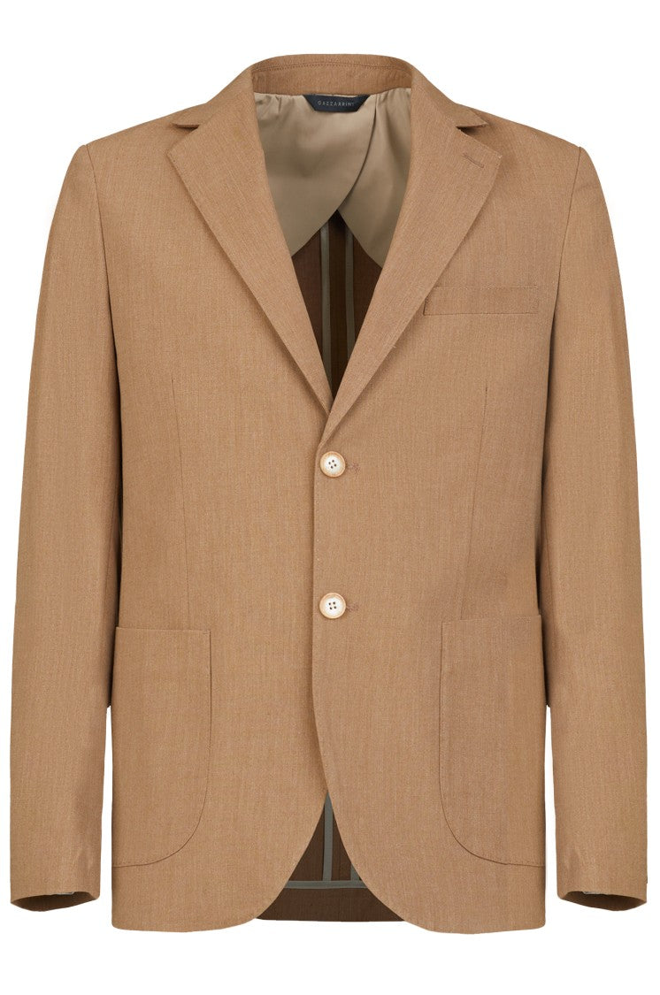 Gazzarrini X Michele Franzese Tailored Brown Blazer With Single-Breasted Design