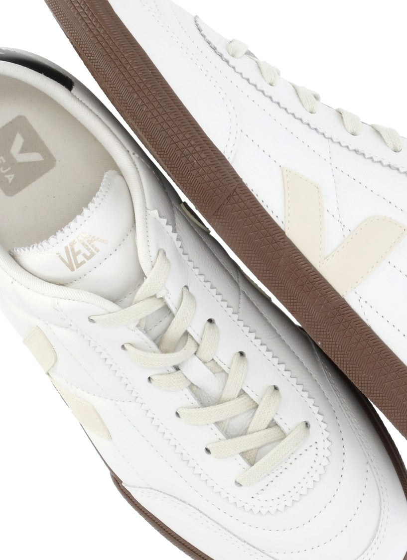 Veja Ivory Panenka V Logo Leather Sneakers