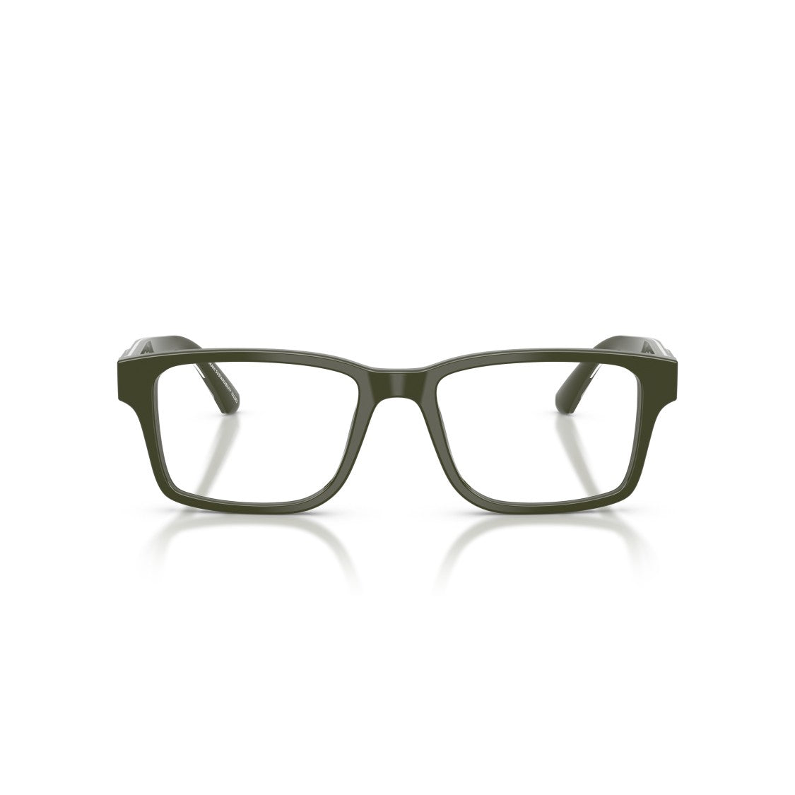Emporio Armani 0Ea3271 Rectangular Olive Green Eyeglasses With Metallic Accents
