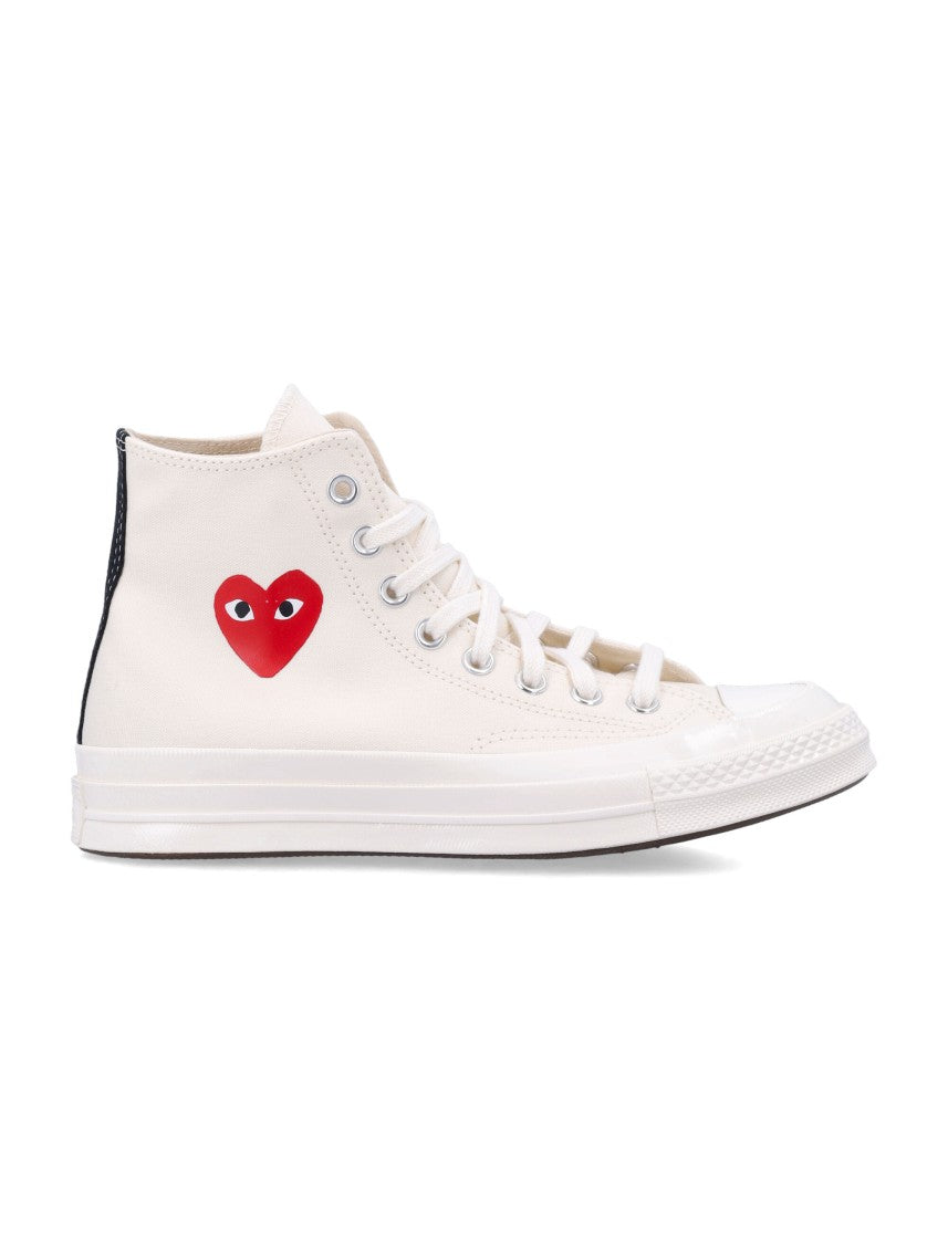 Comme Des Garçons X Converse High-Top Sneakers With Iconic Heart Logo And Vulcanized Sole