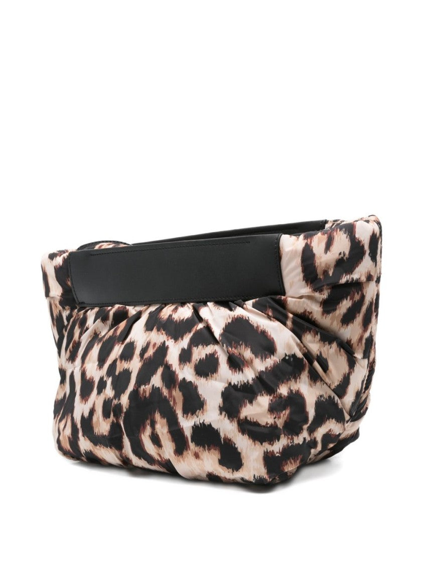 Veecollective Leopard Print Nylon Clutch With Padded Finish