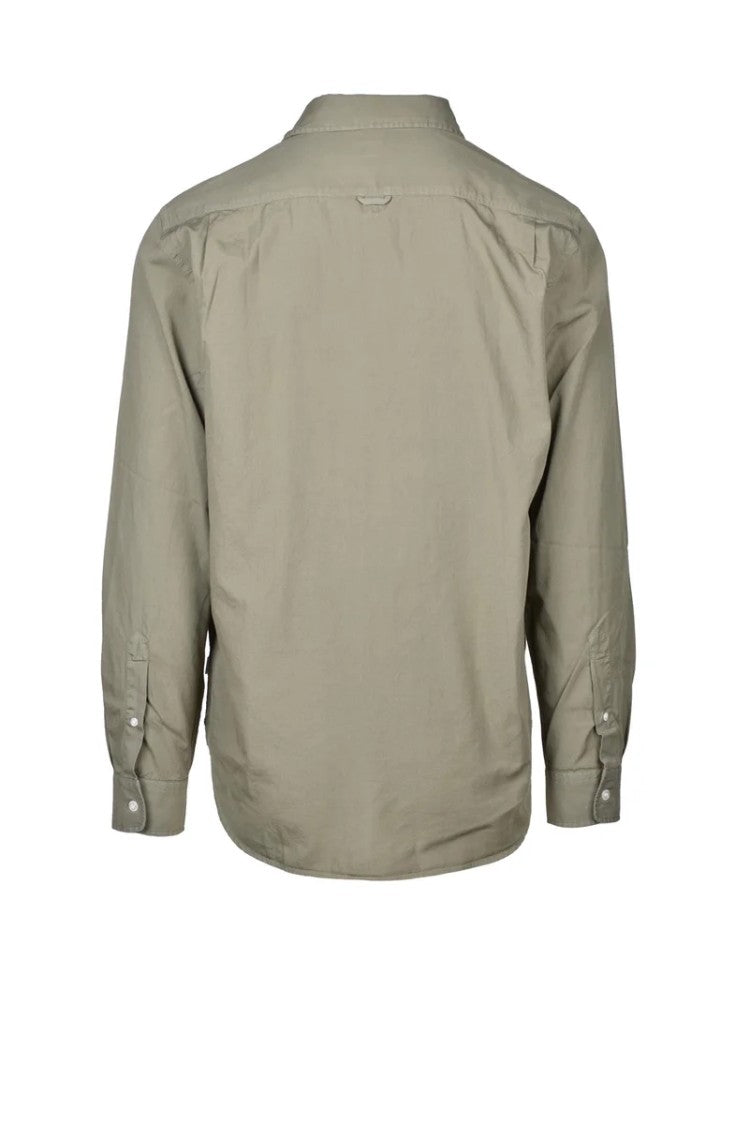 Woolrich Olive Green Structured Cotton Shirt