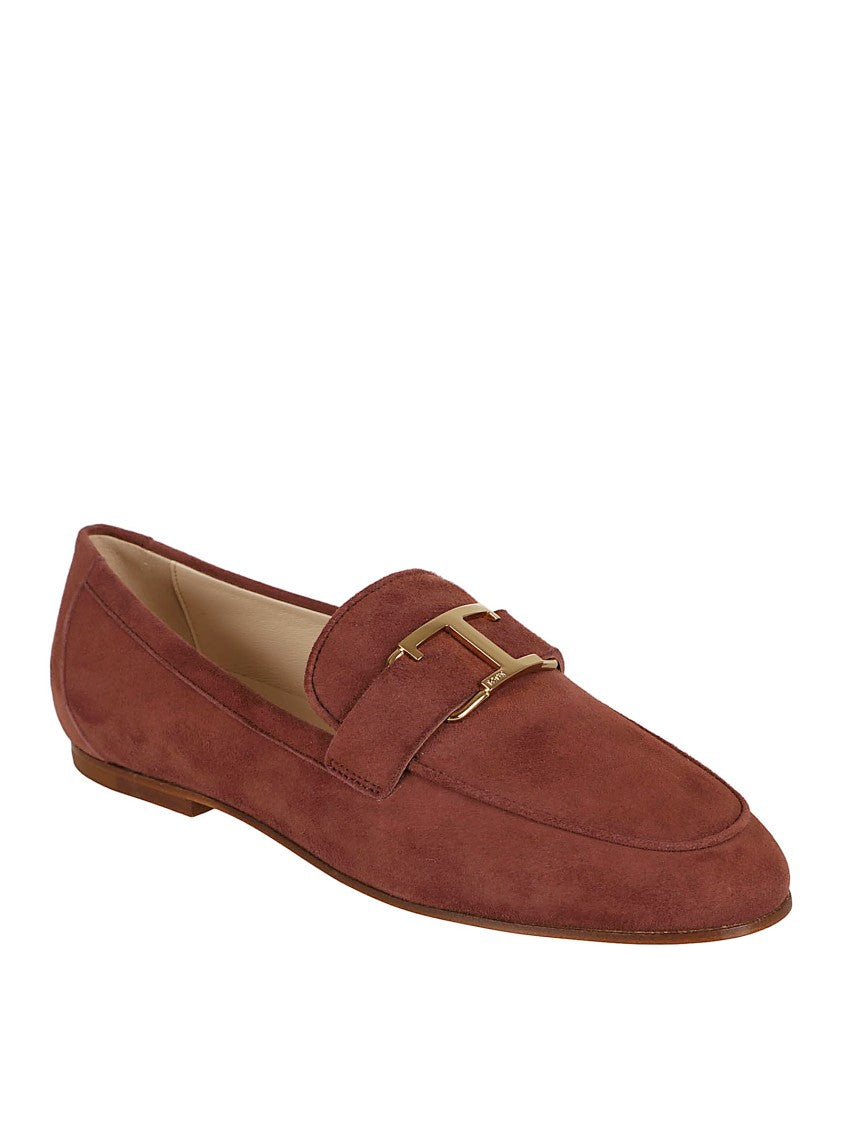 Tod's Bordeaux Suede Slip-On Loafers
