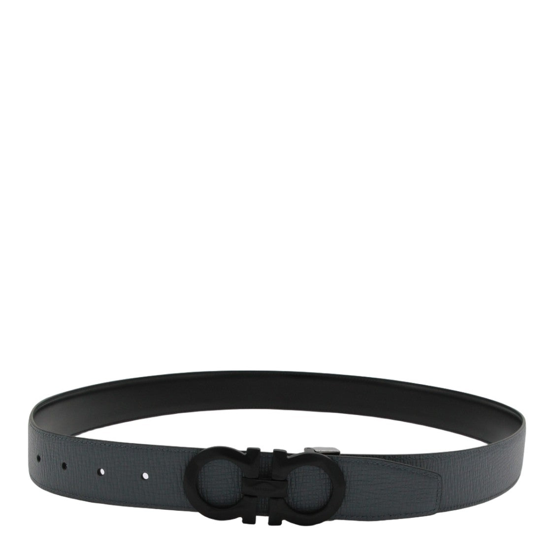 Ferragamo Textured Black Strap Belt