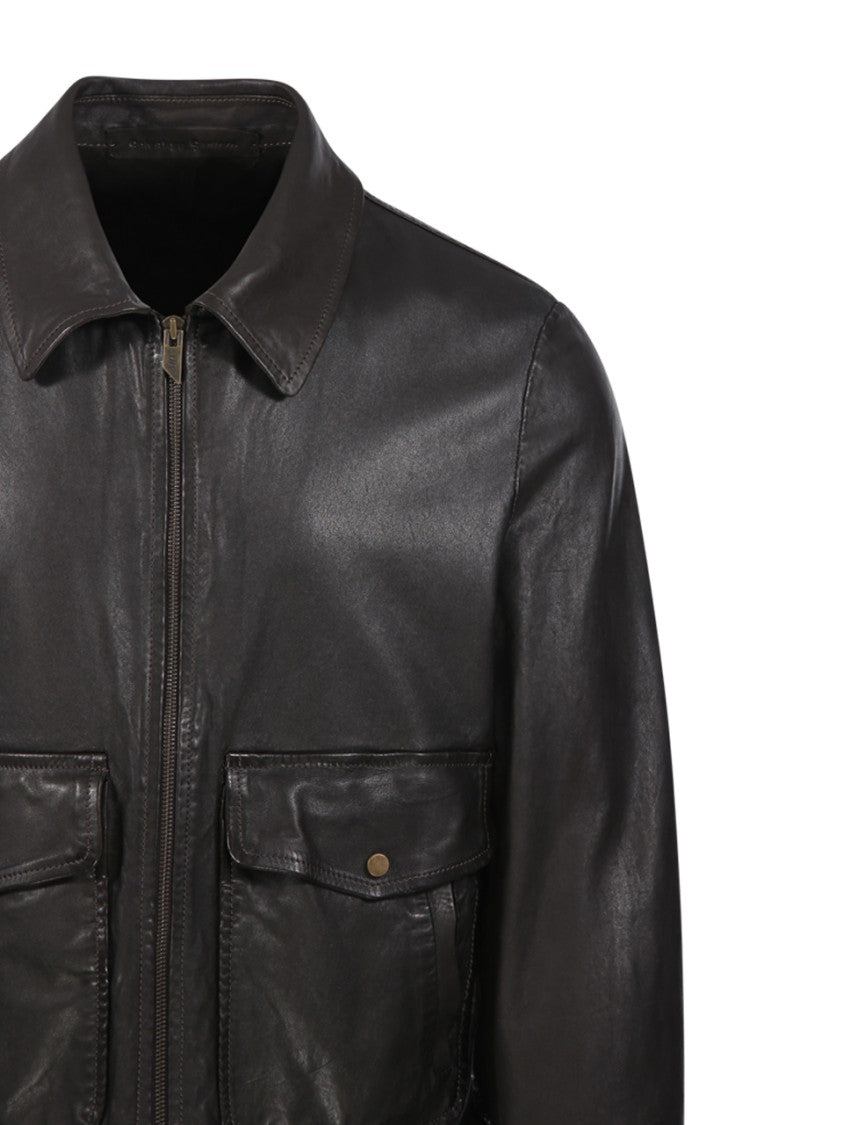 Salvatore Santoro Coffee Brown Sheepskin Jacket