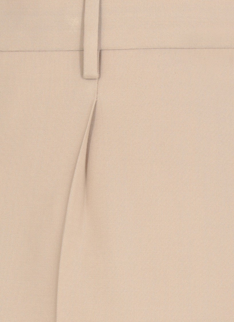 Pt Torino Beige Cotton Trousers With Belt Loops